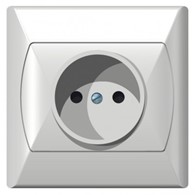 AKCENT biały GP-1A/00 Gniazdo pojedyncze b/ uz