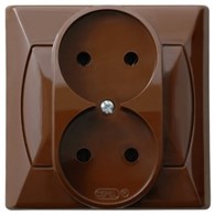 AKCENT brąz GP-2A/24 Gniazdo podwójne b/uz