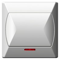 AKCENT biały ŁP-1AS/00 Łącznik pojedynczy PODŚWIET