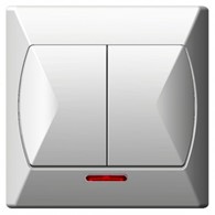 AKCENT biały ŁP-2AS/00 Łącznik świecznikowy PODŚWI