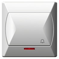 AKCENT biały ŁP-6AS/00 Przycisk /dzwonek/ podśw.