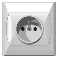 AKCENT biały GP-1AZ/00 Gniazdo pojedyncze z/ uz