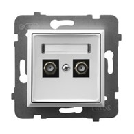 ARIA biały GPA-2UF/M/00 Gniazdo ant. F podwój.